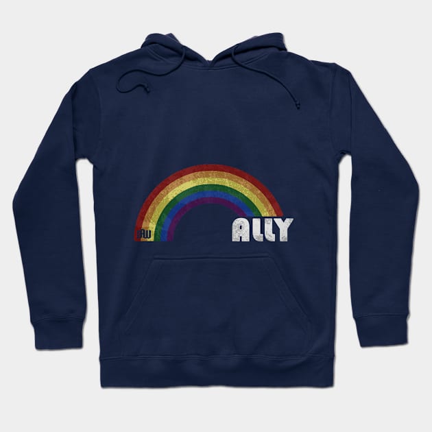 Grunge LGBT+ Pride - Ally Hoodie by Daniela A. Wolfe Designs